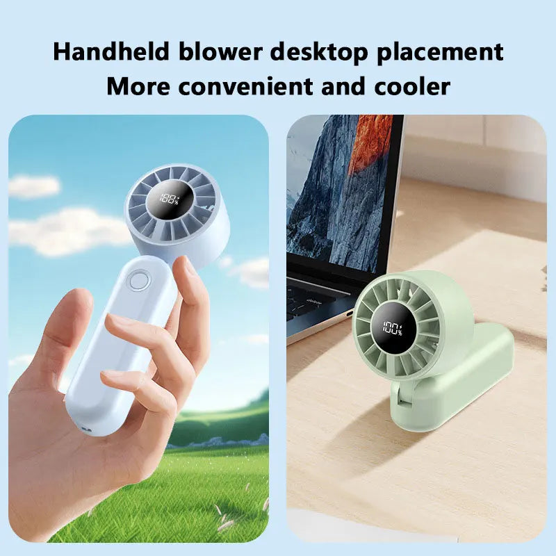 Xiaomi Mini Handheld Fan 120 Speed Portable Bladeless Desktop Fans Rechargeable Instant Cooling With Ice Mode For Men Women New