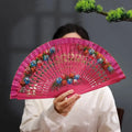 Creative Classic Hand-painted Fan Hand Crafted Colorful Folding Fan Antique Decorative Spanish Wood Fan Party Wedding Supplies