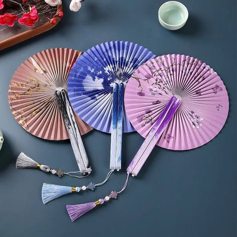 Folding Hand Fan Vintage Fans Chinese Hand Fans Women Dance Fan Cosplay Wedding Party Props Decor Gift Fan Portable