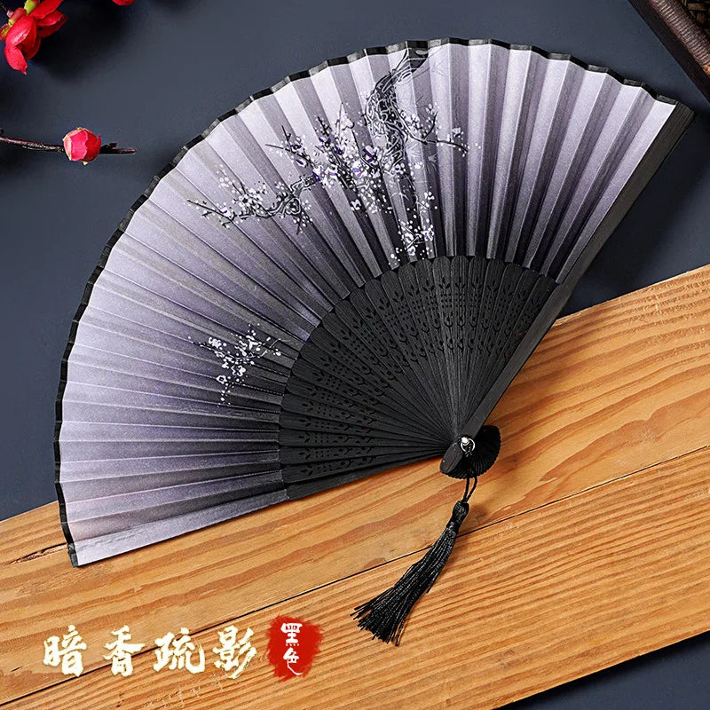 Fan Folding Fan Ancient Style Chinese Style Women's Hanfu Cheongsam Dance Children's Summer Portable Folding Small Fan