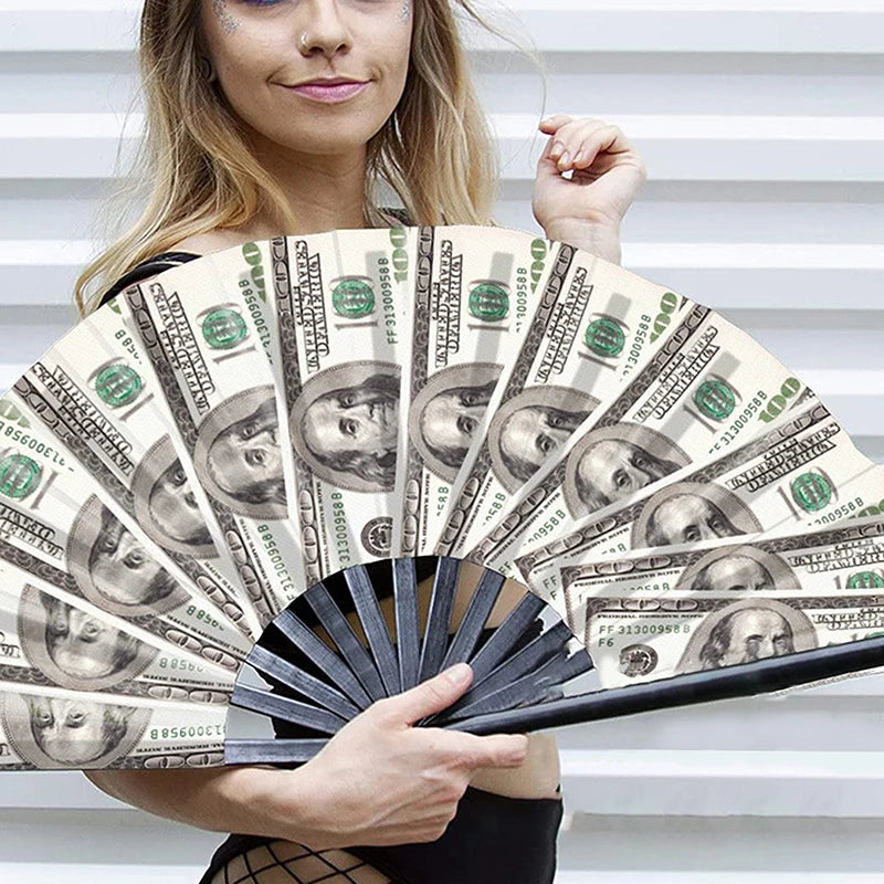 Hand Fan, Line Dance Fan, Decorative Folding Fan, Money Pile/money Fan, Music Festival Club Event Party Role Play