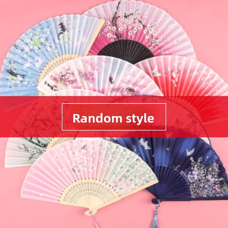 Fan Folding Fan Ancient Style Chinese Style Women's Hanfu Cheongsam Dance Children's Summer Portable Folding Small Fan