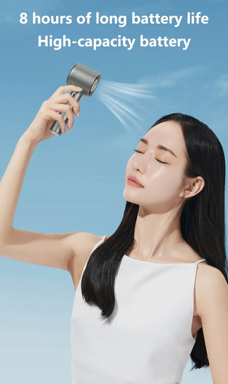 Xiaomi Ultra Portable Handheld Fan, 100-Level Wind Speed Control, USB-Powered Mini Turbo Fan, High-Speed Durable for Outdoor Use