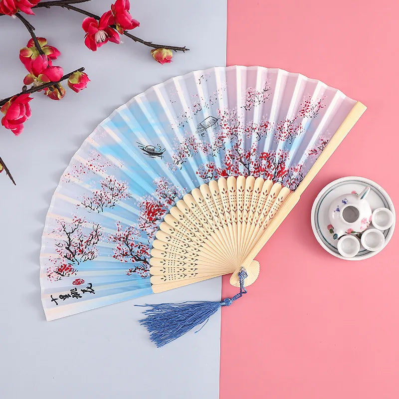 Fan Folding Fan Ancient Style Chinese Style Women's Hanfu Cheongsam Dance Children's Summer Portable Folding Small Fan