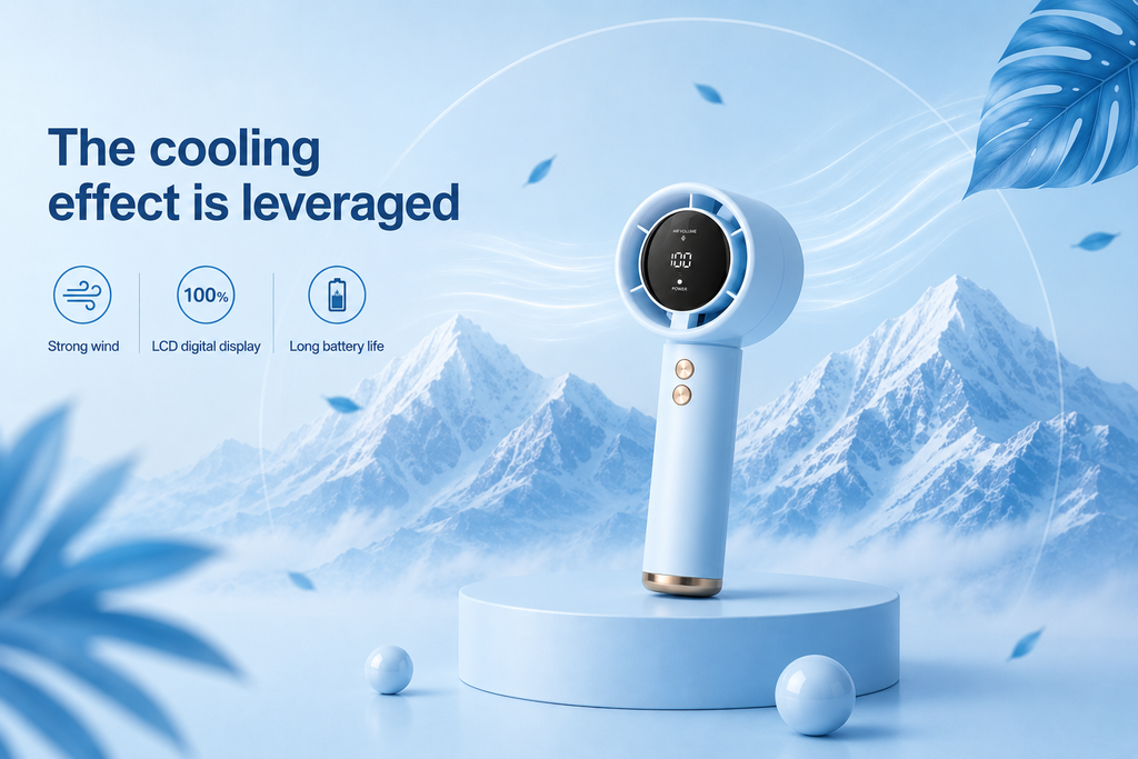 Xiaomi Ultra Portable Handheld Fan, 100-Level Wind Speed Control, USB-Powered Mini Turbo Fan, High-Speed Durable for Outdoor Use