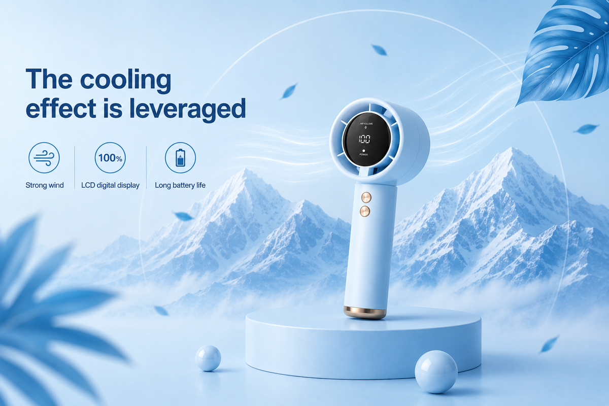 Xiaomi Ultra Portable Handheld Fan, 100-Level Wind Speed Control, USB-Powered Mini Turbo Fan, High-Speed Durable for Outdoor Use